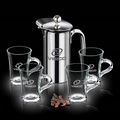 26 Oz. French Coffee Press w/ 4 Selkirk Mugs